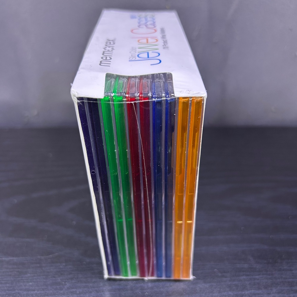 NIB SEALED Memorex Slim Color Jewel Cases 10 Pack CD DVD Media Storage - Picture 4 of 5